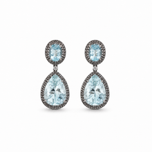 Load image into Gallery viewer, Aquamarine and Diamond Tear drop

