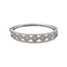 Load image into Gallery viewer, Rhodium &amp; Pavé Diamond Oval Bracelet
