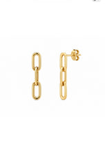 Load image into Gallery viewer, 14K Gold Three-Link Drop Stud Earrings
