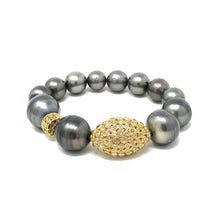 Load image into Gallery viewer, Tahitian Pearl &amp; Diamond Pavé Bracelet
