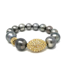 Load image into Gallery viewer, Tahitian Pearl &amp; Diamond Pavé Bracelet

