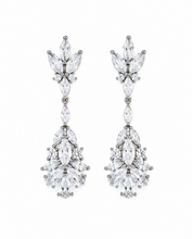 Load image into Gallery viewer, Marquise-Cut Zirconia Drop Earrings
