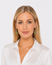 Load image into Gallery viewer, Tsavorite Garnet &amp; Diamond Floral Drop Earrings
