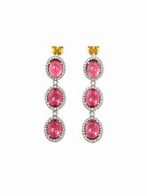 Load image into Gallery viewer, Ruby &amp; Diamond Drop Earrings
