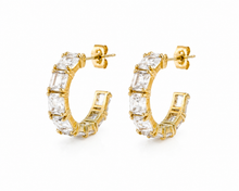 Load image into Gallery viewer, Cubic Zirconia Hoop Earrings
