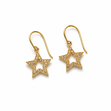 Load image into Gallery viewer, Pavé Diamond Star Drop Earrings
