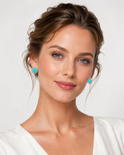 Load image into Gallery viewer, Turquoise &amp; Diamond Stud Earrings
