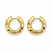 Load image into Gallery viewer, Faceted Yellow Gold-Filled Hoops
