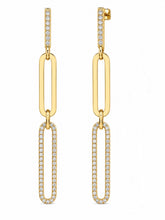 Load image into Gallery viewer, 14K Yellow Gold Paperclip Diamond Earrings
