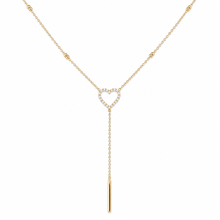 Load image into Gallery viewer, 14K Gold &amp; Pavé Diamond Heart Lariat Necklace
