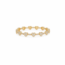 Load image into Gallery viewer, 14K Gold Heart Pavé Diamond Ring
