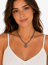 Load image into Gallery viewer, Rhodium &amp; Pavé Diamond Lock Necklace
