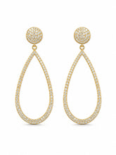 Load image into Gallery viewer, 14K Gold Diamond Pavé Teardrop Earrings
