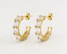 Load image into Gallery viewer, Cubic Zirconia Hoop Earrings

