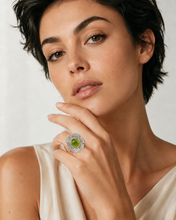 Load image into Gallery viewer, Green Cabochon Tourmaline Ring
