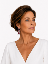 Load image into Gallery viewer, Ruby &amp; Diamond Triple-Drop Earrings
