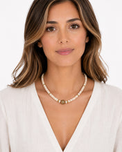 Load image into Gallery viewer, Shell &amp; Gold Statement Necklace
