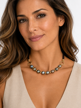 Load image into Gallery viewer, Tahitian Pearl and Leather Necklace
