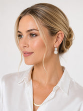 Load image into Gallery viewer, Pearl &amp; Zirconia Stones Drop Earrings
