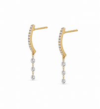 Load image into Gallery viewer, 18K Gold Floating Diamond Drop Earrings
