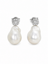 Load image into Gallery viewer, Baroque Pearl &amp; Zirconia Stud Earrings
