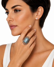 Load image into Gallery viewer, Aquamarine &amp; Pave Diamond Statement Ring
