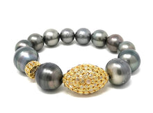 Load image into Gallery viewer, Tahitian Pearl &amp; Diamond Pavé Bracelet
