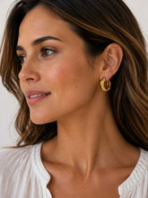 Load image into Gallery viewer, Faceted Yellow Gold-Filled Hoops
