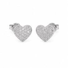 Load image into Gallery viewer, Heart Pavé Diamond Stud Earrings
