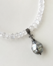 Load image into Gallery viewer, Moonstone, Tahitian Pearl &amp; Pavé Diamond Necklace
