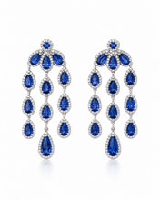 Load image into Gallery viewer, Chrysoprase and Diamond Chandelier Earrings

