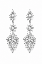 Load image into Gallery viewer, Gold-Filled Pavé CZ Floral Drop Earrings
