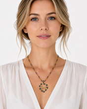Load image into Gallery viewer, Two-Tone “Love” Heart Pendant Necklace
