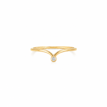 Load image into Gallery viewer, 14K Gold Diamond Wishbone Ring

