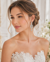 Load image into Gallery viewer, Aquamarien and diamond Chandelier Earrings
