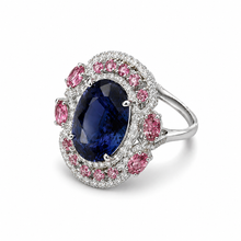 Load image into Gallery viewer, Faceted Tanzanite, Pink Ruby &amp; Diamond Ring
