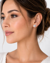 Load image into Gallery viewer, Heart Pavé Diamond Stud Earrings
