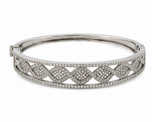 Load image into Gallery viewer, Rhodium &amp; Pavé Diamond Oval Bracelet
