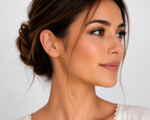 Load image into Gallery viewer, 14K Yellow Gold Pavé Diamond Lightning Bolt Stud Earrings
