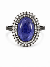 Load image into Gallery viewer, Tanzanite Cabochon &amp;  Diamond Ring
