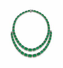 Load image into Gallery viewer, Double-Row Emerald &amp; Diamond Necklace
