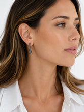 Load image into Gallery viewer, Black Rhodium Pavé Diamond Teardrop Earrings
