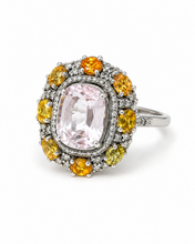 Load image into Gallery viewer, Kunzite, Sapphire &amp; Diamond Statement Ring
