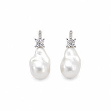 Load image into Gallery viewer, Baroque Pearl Cubic Zirconia Drop Earrings
