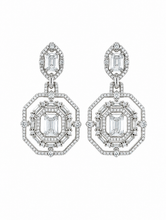 Load image into Gallery viewer, Octagon Silver Earrings
