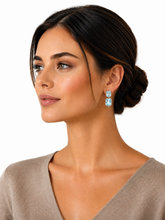 Load image into Gallery viewer, Aquamarine &amp; Diamond Drop Earrings

