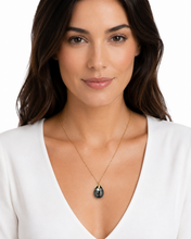 Load image into Gallery viewer, Tahitian Grey Pearl &amp; Diamond Crown Necklace
