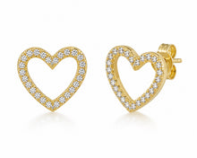 Load image into Gallery viewer, Heart Pavé Diamond Stud Earrings
