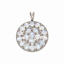 Load image into Gallery viewer, Moonstone &amp; Diamond Round Pendant
