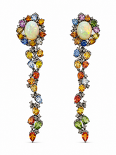 Load image into Gallery viewer, Opal &amp; Multicolor Gemstone Drop Earrings
